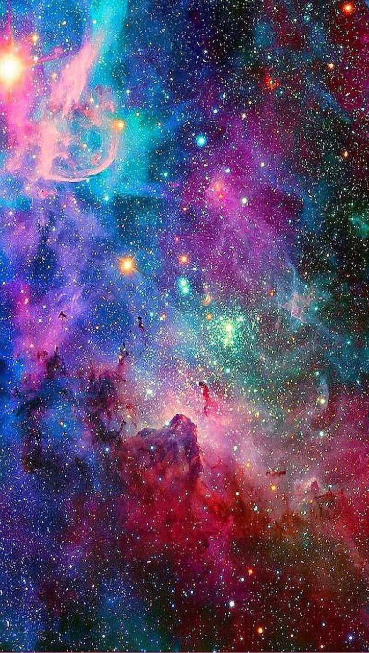 colorful space filled with stars and clouds