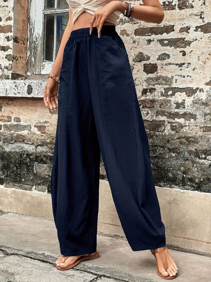 Add a funky flair to your fall wardrobe with our GYPSY-Elastic Waist Pants! These pants not only offer a casual and stylish look, but also have convenient pockets for all your essentials. Say goodbye to boring pants and hello to fashion and function! PRODUCT MEASUREMENTS (INCH) Size US Bottom Length Waist ⏹️ Hip 🟡 S 4 39.4 25.2 40.6 M 6/8 39.8 26.8 42.1 L 10/12 40.4 29.1 44.5 XL 14 40.9 31.5 46.9 WE USE THESE ICONS AS A GUIDE TO INFORM OUR CUSTOMERS HOW THE MEASUREMENTS OF BUST AND/OR WAIST/HIP Casual Baggy High-waisted Bottoms, Casual Baggy High-waisted Harem Pants, Trendy Ankle-length Wide Leg Pants With Side Pockets, Casual Wide-leg Pants With Pockets, Casual Harem Pants With Side Pockets And Loose Fit, Blue Cotton Pants For Fall, Versatile Ankle-length Harem Pants With Pockets, Blue Non-stretch Pants With Side Pockets, Blue Casual Harem Pants With Pockets