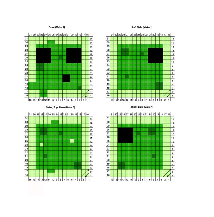 four squares are shown in green and black