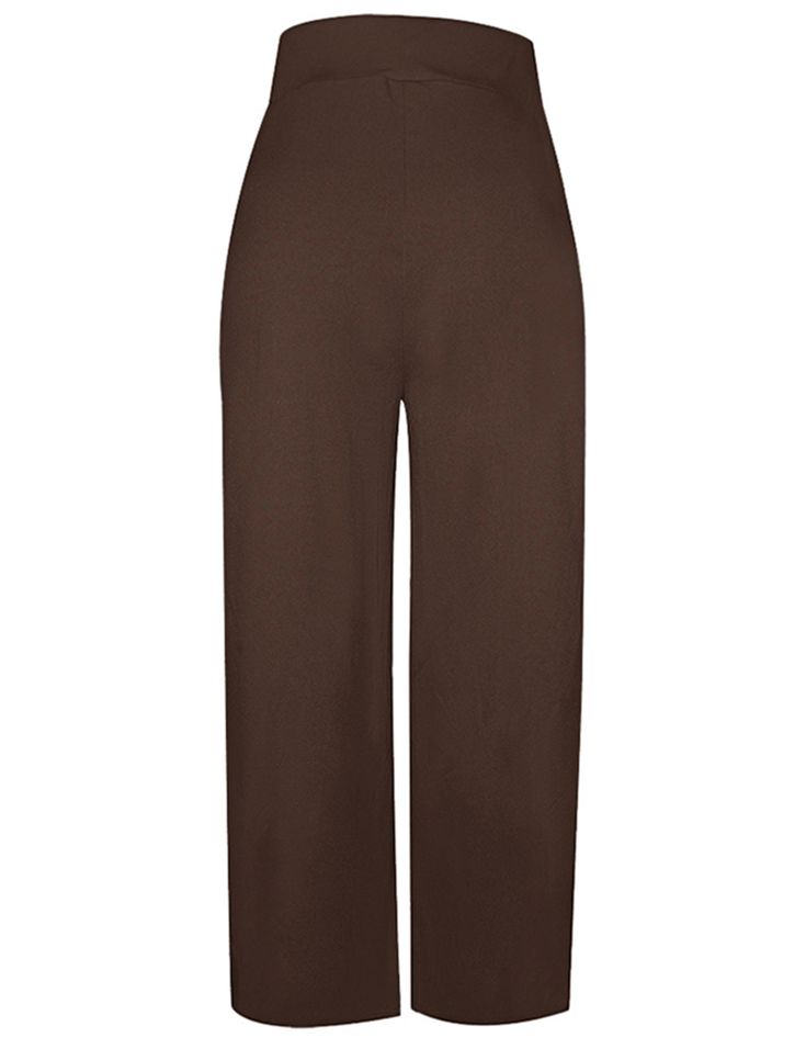 Coffee Pocketed Wide Leg Casual Pants Brown Wide Leg Ankle-length Pants With Pockets, Brown Ankle-length Wide Leg Pants With Pockets, Brown Trousers With Elastic Waistband, Brown High Waist Wide Leg Pants With Elastic Waistband, Brown High-waisted Cargo Pants, Brown High-waisted Pants With Elastic Waistband, Brown Wide Leg Sweatpants With Pockets, Brown High-waisted Wide Leg Pants With Pockets, Brown Sweatpants With Elastic Waistband