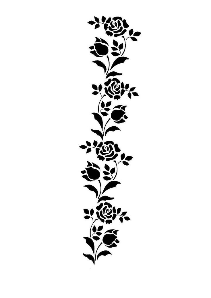 a black and white floral design on a white background