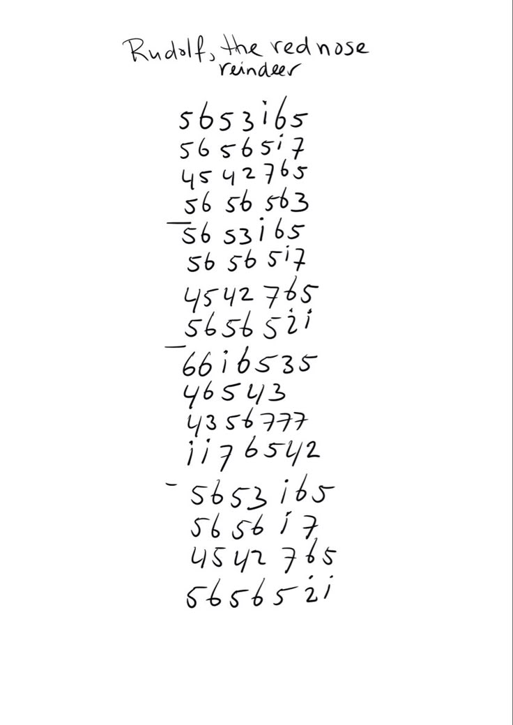 the numbers are written in black ink on white paper