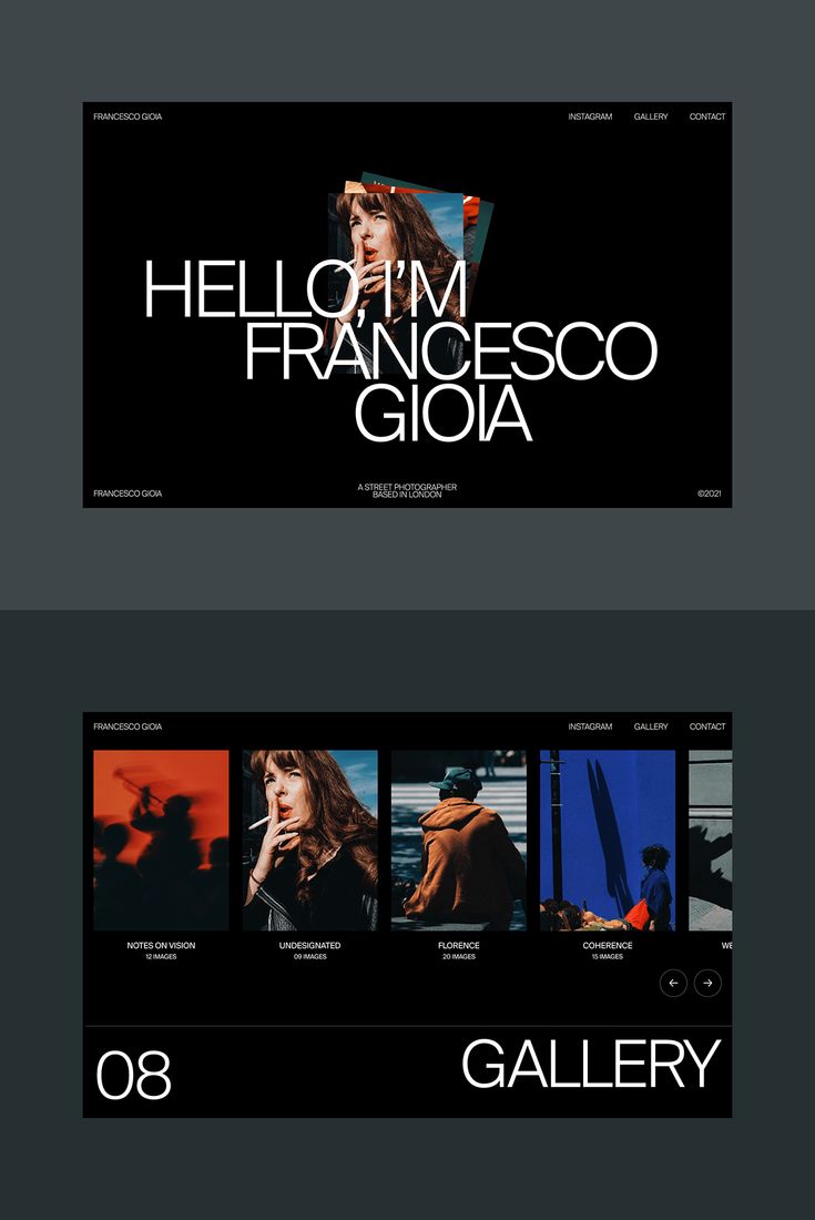 the website design for an italian fashion brand, called'gloarry '