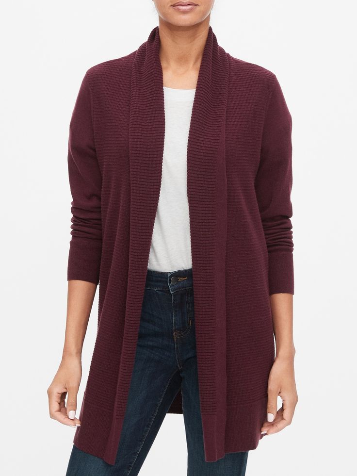 Open-Front Cardigan | Gap Factory Fitted Textured Knit Cardigan For Layering, Versatile Fall Sweater For Layering, Versatile Fall Layering Sweater, Ribbed Sweater For Layering In Fall, Fitted Knit Cardigan For Layering, Versatile Ribbed Sweater For Fall, Open Front Textured Knit Cardigan, Versatile Open Front Sweater For Layering, Fall Ribbed Cardigan For Layering