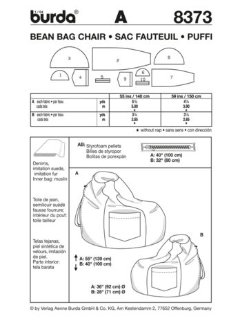 an instruction manual for the bean bag chair