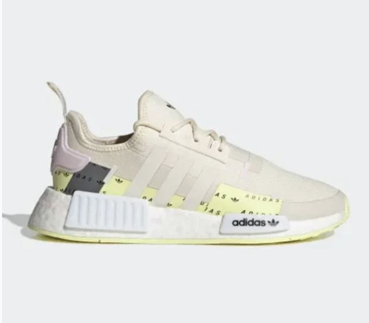 Perfection is unattainable. Go for interesting instead. A sleek silhouette based on archival designs, these adidas NMD_R1 Shoes fuse sporty running heritage with fresh, city-ready style. The stretchy knit upper rides on an energy-returning Boost midsole and a grippy rubber outsole so you can strut your stuff any way you want to. Adidas Nmd R1 Women, Shoes Cream, Adidas Nmd R1, Cream Shoes, Nmd R1, Cream Yellow, Adidas Nmd, Sneaker Shoes, Womens Shoes Sneakers