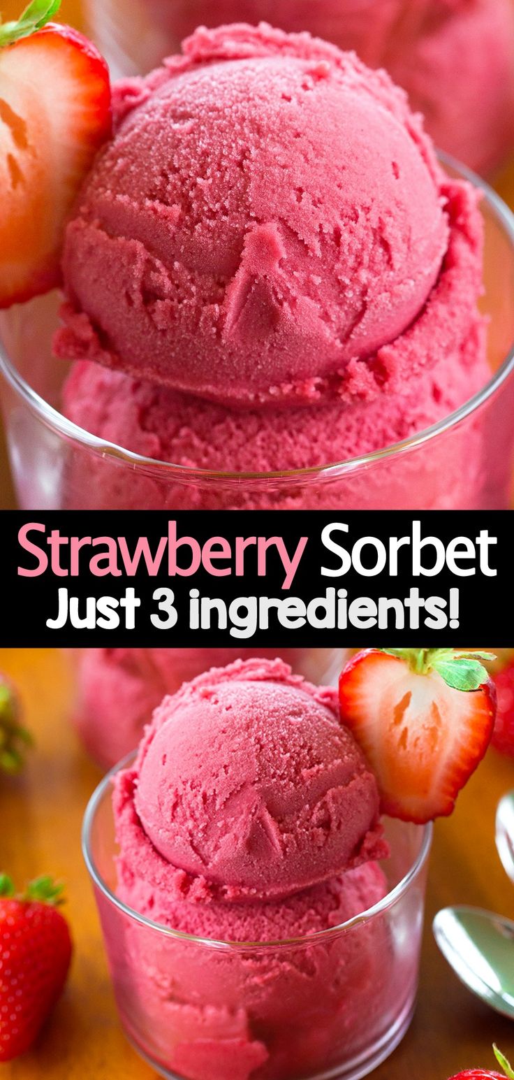 strawberry sorbet just 3 ingredients