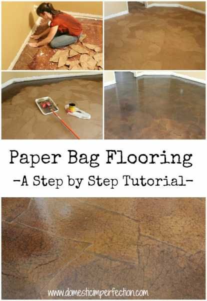 the process of painting a floor with paper