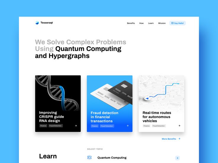 an image of a website page with the words we solve complex problems using quantum computing and hyper