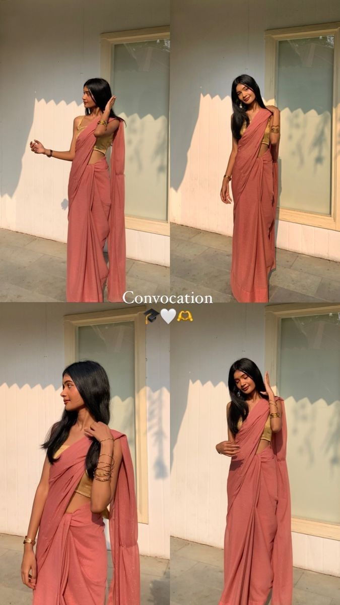 a woman in a pink sari talking on her cell phone while standing next to a wall