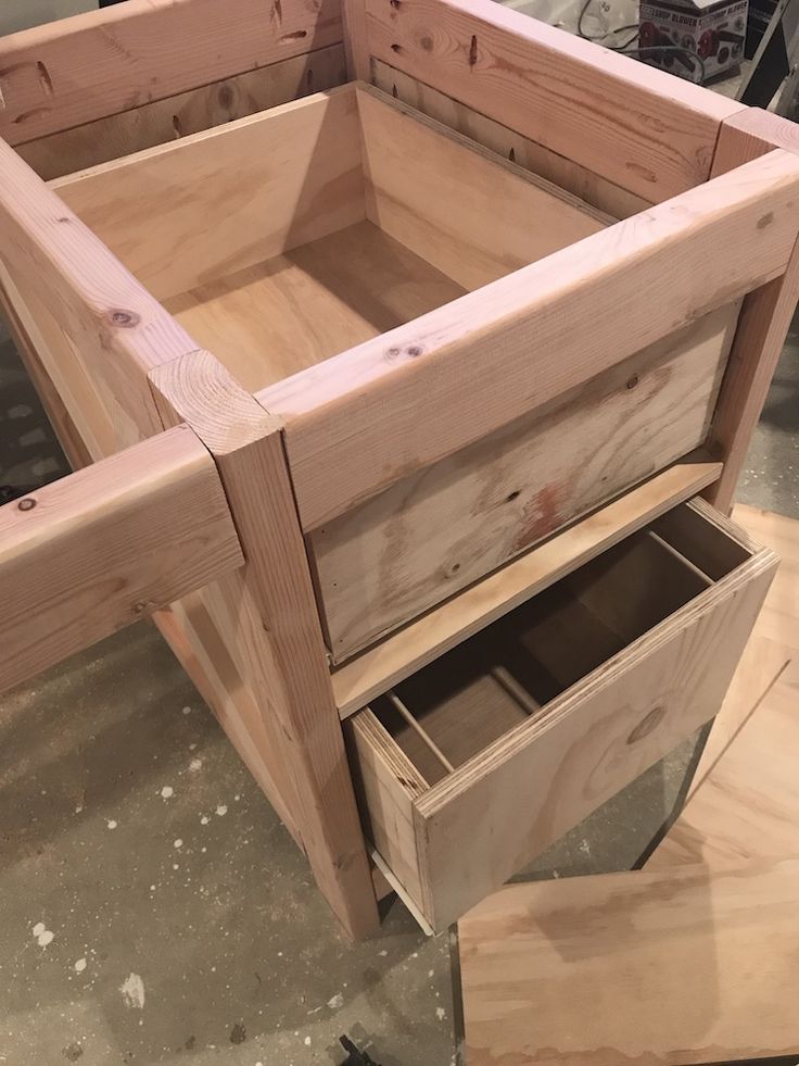 the drawers are made from wood and ready to be assembled