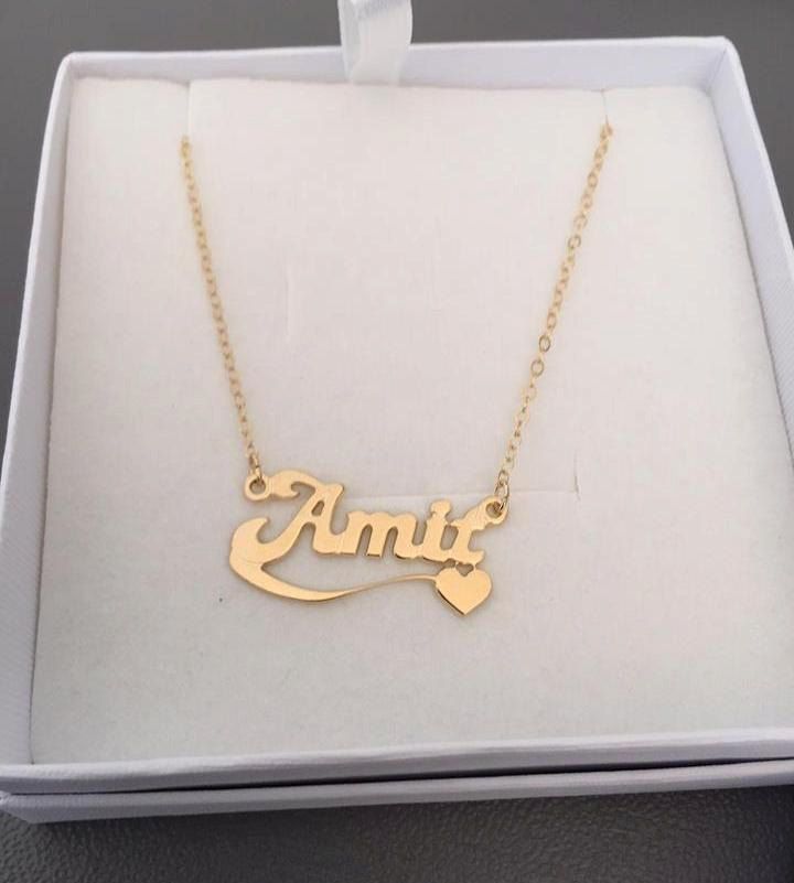 "Personalized Name Necklace - Girls Jewelry - Great gift for girls We make the necklace name specially for you with the name you want! We can make all names We make our gold name necklaces from highest grade18k gold plated Please offer your name to us. We'll produce according to your requirement!! Choose length at checkout. Need a different length? No problem - just let me know in the \"notes to seller\" at checkout. The necklace will be sent gift-wrapped and packed in a padded envelope to maint Nameplate Necklaces Suitable For Gifts, Custom Name Necklace Nameplate For Gifts, Nameplate Necklaces For Gifts, Nameplate Necklace As A Gift, Nameplate Necklace As Gift, Custom Nameplate Necklace For Anniversary Gift, Customized Nameplate Necklace For Anniversary, Gift Nameplate Necklace, Customized Nameplate Necklace For Anniversary Gift