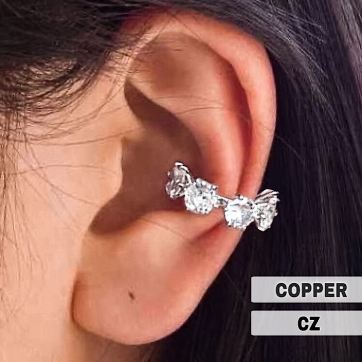 Earring Ear Cuff Copper Gold Tone Gold Plated White Cubic Zirconia Round Cut Prong Setting Size L 3/4” X W 7/32” X D 9/16” Fading / Tarnish Resistant Durable Single | Asymmetric Wearing No Piercing Required Fits Both Ears Lightweight 1 Pc / Lot Condition Nwt Mix & Match 3 Listings For $28 Queendomjewelry Btq 8k+ Sold Items 600+ Available Listings 4.9 Rating Fashion Costume Basic Casual Fake Simulated Diamond Delicate Dainty Exquisite Elegant Feminine Stylish Vintage Retro Modern Bohemian Geometr Mango Earrings, Spike Ear Cuff, Pave Ear Cuff, Minnie Mouse Earrings, Cactus Earrings, Metallic Party, Moon Studs, Elegant Feminine, Match 3