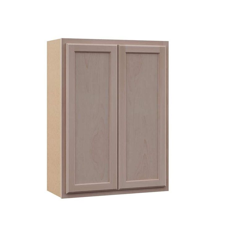 a wooden cabinet with two doors on the side