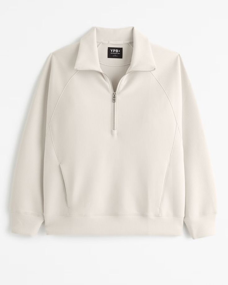 Women's YPB neoKNIT Legging-Friendly Half-Zip | Women's Tops | Abercrombie.com Sporty Half-zip Sweater With Ribbed Cuffs, Athleisure Half-zip Sweatshirt With Zipper Closure, Sporty Funnel Neck Top With Zipper Closure, Half-zip Sports Sweatshirt With Zipper, Half-zip Sweatshirt With Zipper For Sports, Half-zip Sweatshirt With Zipper Closure For Sports, Athleisure Half-zip Track Jacket, Sporty Half-zip Top With Zipper Closure, Sporty Half-zip Sweater