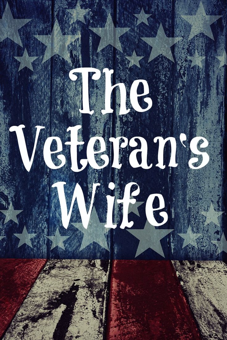 the veteran's wife poster with an american flag and stars on wooden planks