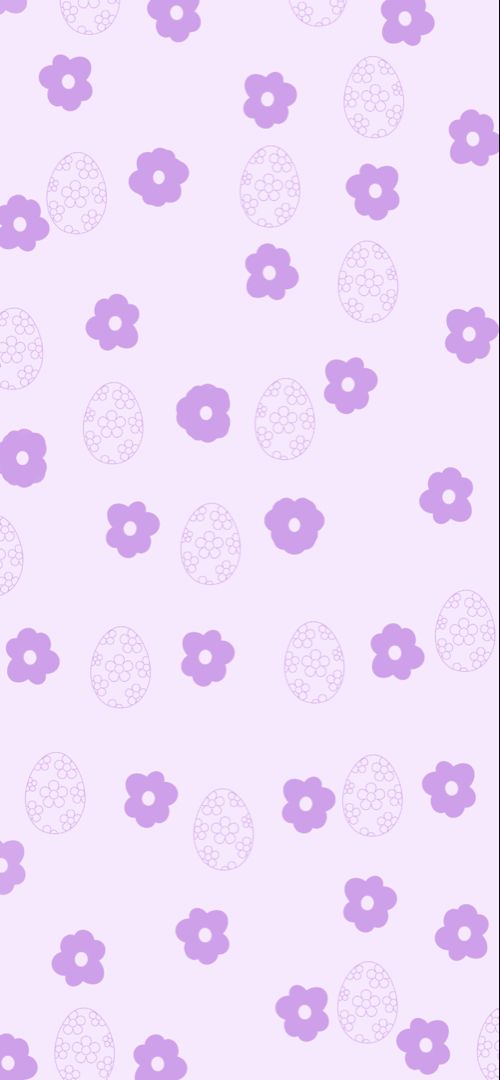 a pink and white wallpaper with purple flowers on the left side of the image