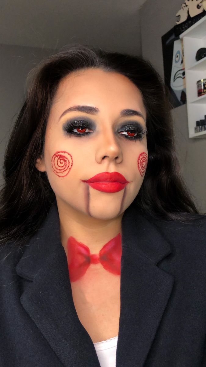 Jigsaw Halloween makeup Jigsaw Costume Women, Saw Halloween Costume, Saw Costume, Saw Makeup, Jigsaw Costume, Jigsaw Halloween, Saw Halloween, Holloween Makeup, Halloween Makeup Diy