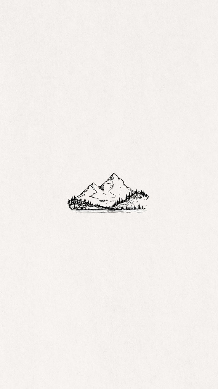 a black and white drawing of a mountain