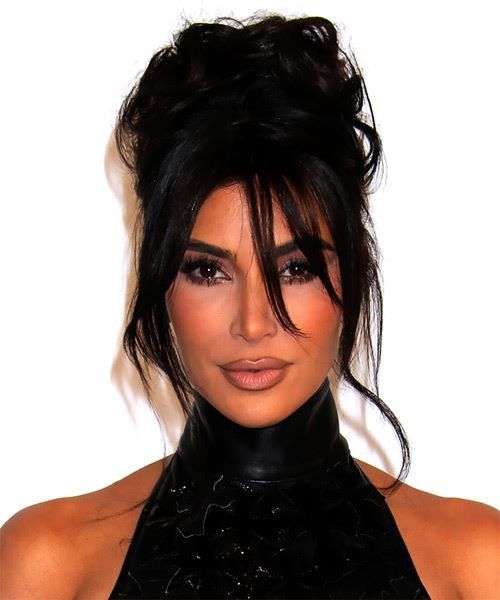 Kim Hairstyles Kardashian, Kim K Bun Hairstyles, Kardashian Updo Hairstyles, Kim K Hair Up Do, Kim Kardashian Updo Hairstyles, Kim Kardashian Up Do Hairstyles, Kardashian Updo, Kim K Updo, High Pony With Bow