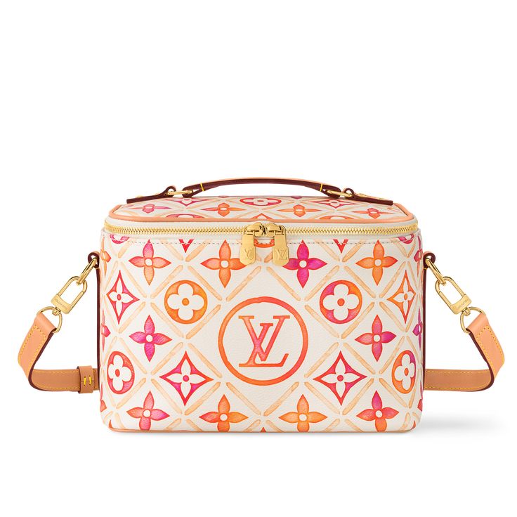 LOUIS VUITTON® - Small Coolbag - Pink Louis Vuitton Bag Pink, Flower Tiles, Resort 2024, Louis Vuitton Limited Edition, Louis Vuitton Pink, Trunk Bag, Raspberry Pink, Wallet Pouch, Monogram Bag