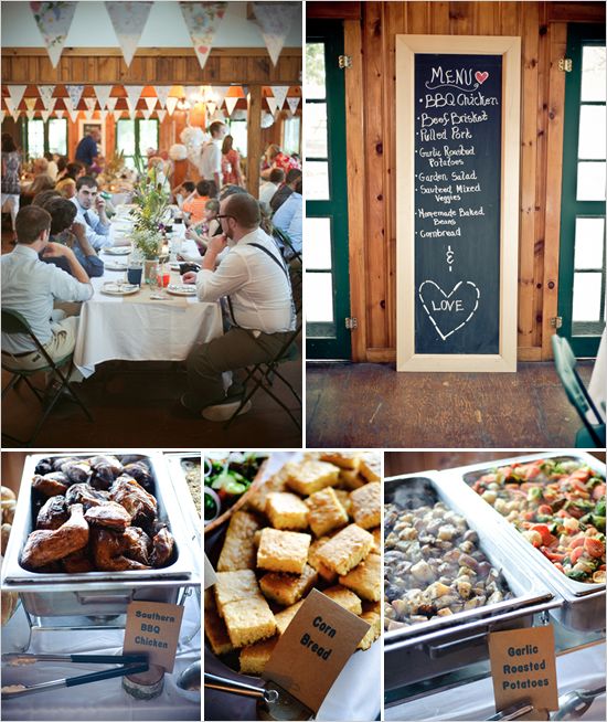 a collage of photos showing different types of food and people sitting at tables with menus on them