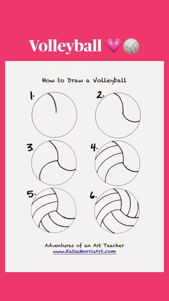 the instructions for how to draw a volleyball ball