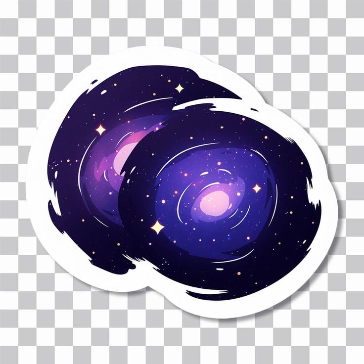 an abstract space sticker on a transparent background