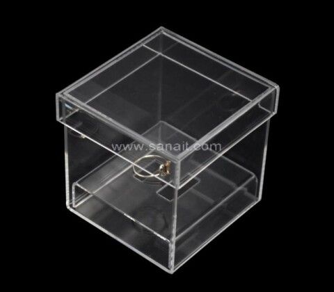 clear acrylic jewelry box with lock