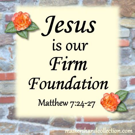 a brick wall with the words jesus is our firm foundation