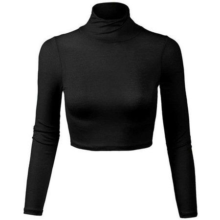 Turtle Neck Crop Top Long Sleeve, Turtleneck Crop Top Outfit, Black Turtle Neck Crop Top, Black Crop Long Sleeve, Evil Fairy, Turtleneck Crop Top, Stretch Tops, Turtle Neck Shirt, Stretchy Crop Tops