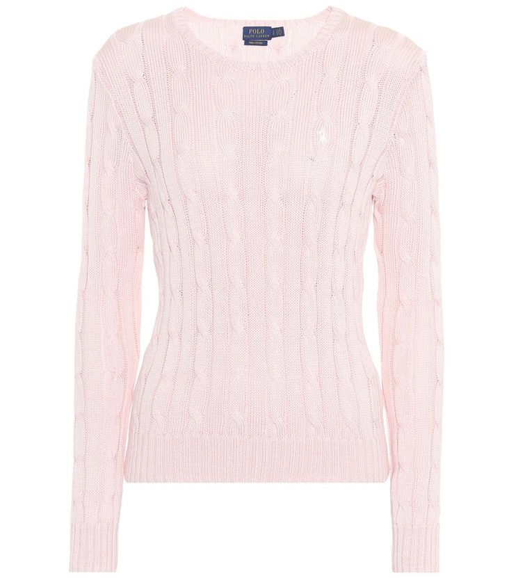 Blusas Crop Top, Pantry Closet, Ralph Lauren Sweater, Pink Outfits, Cable Knit Sweater, Dream Clothes, Pink Sweater, Cotton Sweater, Pima Cotton