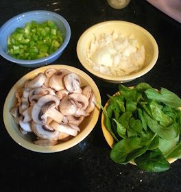 three bowls filled with different types of vegetables on top of a table next to each other