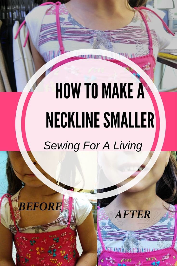 two girls wearing aprons with the words how to make a neckline smaller sewing for a living