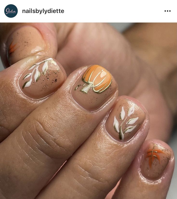 Pumpkin Nail Designs, Pumpkin Spice Nails, Pumpkin Nail, Pumpkin Nail Art, Nexgen Nails, Pretty Fingers, Nailinspo Nailart, Nail Kits, Nail Goals