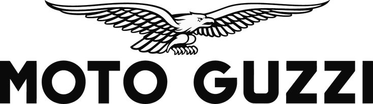 the moto guzzi logo with an eagle on it's back and words