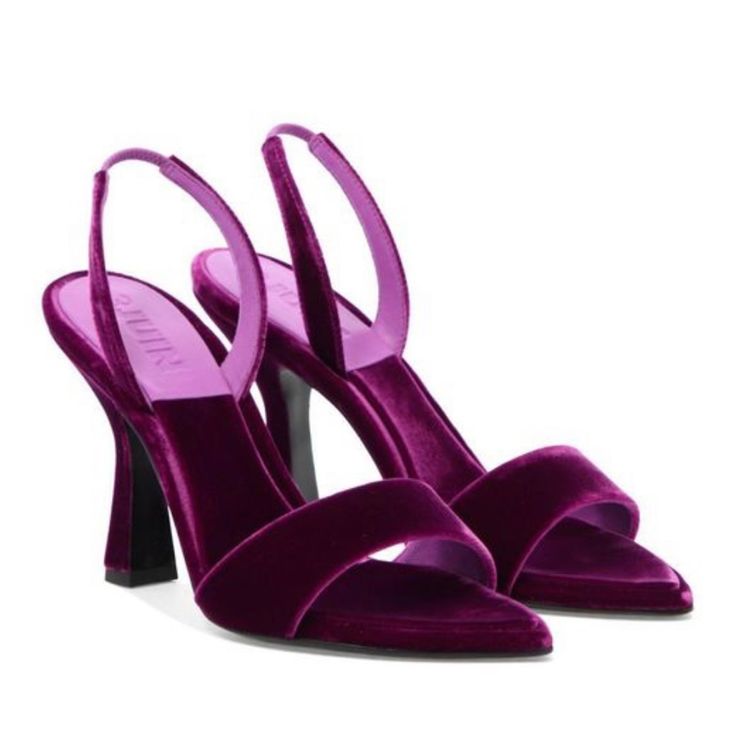 Nwt Juin Lily Syria Sandal Heels Velvet In Amethyst Purple. Size 41. Heel Height: 9.5cm/3.74 Inches. New In The Box With Travel Bag. Never Worn. Made In Italy And Shipped From Italy. #Weddingshoes #Summer #Formal #Gala #Limitededition #Soldout Elegant Purple Sandals With Padded Heel, Elegant Purple Sandals For Evening, Elegant Purple Evening Sandals, Purple Sandals With Padded Heel For Formal Occasions, Purple Formal Sandals With Padded Heel, Elegant Purple Sandals With Branded Heel, Formal Purple Sandals With Padded Heel, Elegant Purple Block Heel Sandals, Formal Purple Sandals With Heel Strap