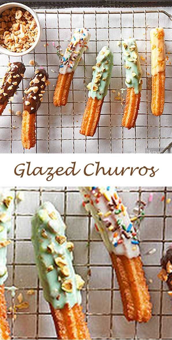 an image of baked churros with sprinkles and nuts on them