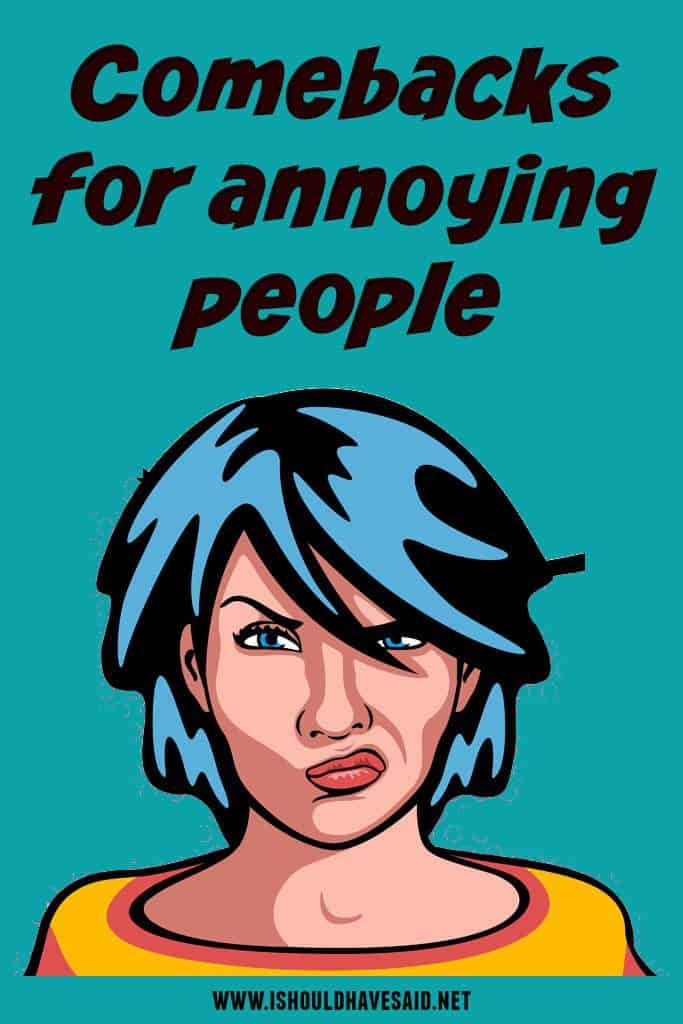 a woman with blue hair and text that reads, come back for annoying people