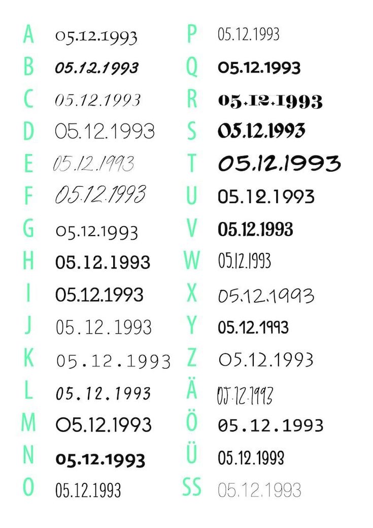 some type of numbers that are green and black with white letters on them, all in different sizes