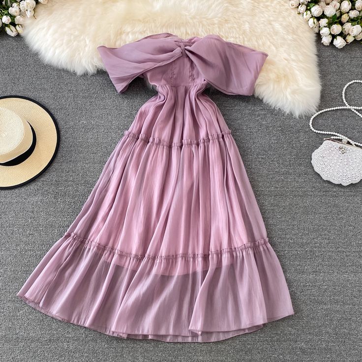 Purple A line short dress off shouler party dressFabric: soft chiffonColor: purpleSize(cm): S, M, L, XL(1inch=2.54cm)S length 101cm bust 78cm waist 66cmM length 102cm bust 82cm waist 70cmL length 103cm bust 86cm waist 74cm&ltp&gtXL length 104cm bust 90cm waist 78cm&lt/p&gt&ltbr/&gt&ltp&gtPlease check the size carefully when you choose items.&lt/p&gt&ltbr/&gt&ltp&gtFor more pictures of the dress, please contact us, thank you.&lt/p&gt&ltbr/&gt Solid Color Off Shoulder Summer Dress For Party, Solid Off Shoulder Dress For Summer Party, Solid Color Off Shoulder Dress For Summer Party, Off Shoulder Dress For Summer Party, Chiffon Mini Dress In Solid Color, Purple Chiffon Dress For Party, Chiffon Party Dress In Solid Color, Elegant Off Shoulder Dress For Spring, Flowy Off-shoulder Party Dress