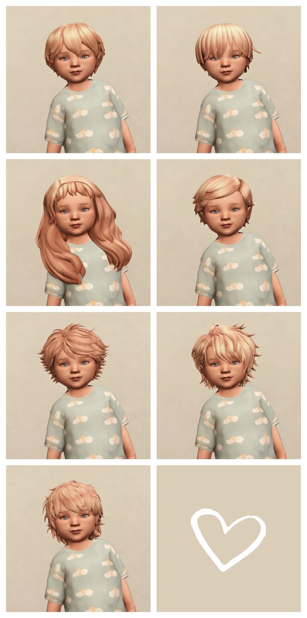 several images of the same child's face and body, with different expressions on them