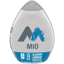 a bottle of blueberry lemonade with the word mio on it's side