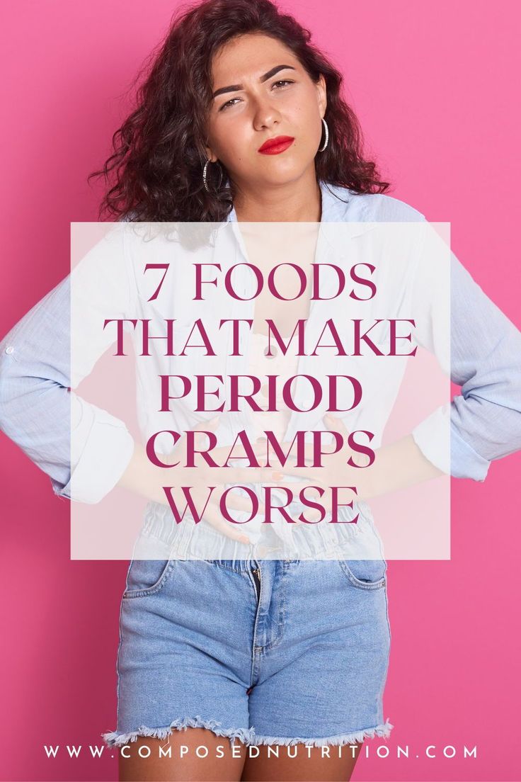 In this post you’ll learn about foods that can make period cramps worse, particularly in the luteal phase of your menstrual cycle. Nutrition is one way to have a better period, reduce PMS, and support a healthy menstrual cycle naturally. Find more period hacks and natural relief for cramps at composednutrition.com. Foods To Avoid During Period, Cramps Relief Menstrual Food, Natural Remedies For Period Cramps, How To Reduce Period Cramps, How To Get Rid Of Period Cramps Fast, What To Eat On Your Period, Cramps Relief Menstrual, Cycle Nutrition, Period Cramps Relief