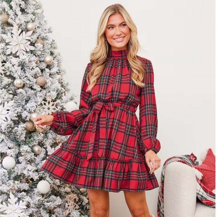 The Perfect Christmas Dress Brand New With Tags, Accidentally Bought Two. Red Plaid Flannel Dress, Christmas Plad Dresses, Christmas Dress Women Plaid, Plaid Christmas Dresses, Womens Plaid Christmas Dress, Red Mini Dress For Christmas Holiday, Chic Holiday Midi Dress For Fall, Chic Midi Dress For Fall Holiday, Chic Fall Holiday Midi Dress