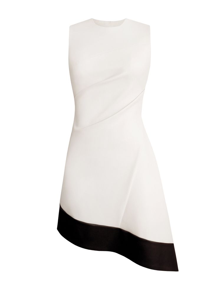 L'MOMO women's leather dress. Introduce a fresh touch of modernity to your wardrobe with this leather dress. The white leather is elegantly contrasted by a black hemline, creating a visually striking appearance. The sleeveless design and flared hem further enhance this piece's sleek aesthetic, making it a must-have for those seeking contemporary fashion. Extra Comfort, 2-Way Stretch Vegan Leather Zip Closure Step-in Style Eco-Friendly Made Fabric 100% Polyurethane Care:  Dry clean only  Low iron. Clothes Items, Tailored Clothes, Sleek Aesthetic, Stylish Work Attire, Iconic Dresses, Formal Casual, Low Iron, Leather Dress, Classy Dress