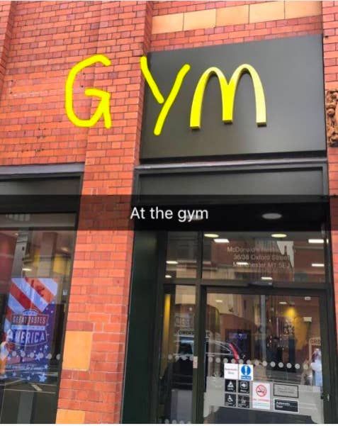 a store front with the words gym on it