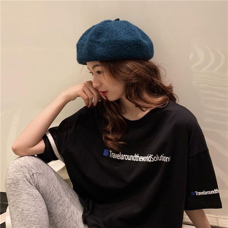 Material: Cotton Material: Polyester Sleeve Length(cm): Short Sleeve Style: REGULAR Fabric Type: Knitted Pattern Type: Letter Clothing Length: REGULAR Decoration: NONE Style: Preppy Style Age: Ages 18-35 Years Old Collar: O-Neck Measurement In CM Size Shoulder Chest Length Sleeve M 49 108 65 23 L 51 112 67 24 XL 53 116 69 25 Measurement In Inch Size Shoulder Chest Length Sleeve M 19.3 42.5 25.6 9.1 L 20.1 44.1 26.4 9.4 XL 20.9 45.7 27.2 9.8 Casual Blue Knit T-shirt, Casual Knit T-shirt For Winter, Winter Knit Crew Neck T-shirt, Trendy Knit T-shirt For Fall, Relaxed Fit Knit T-shirt, Aesthetic Clothing Stores, Indie Grunge, Indie Aesthetic, Vintage Denim Jacket