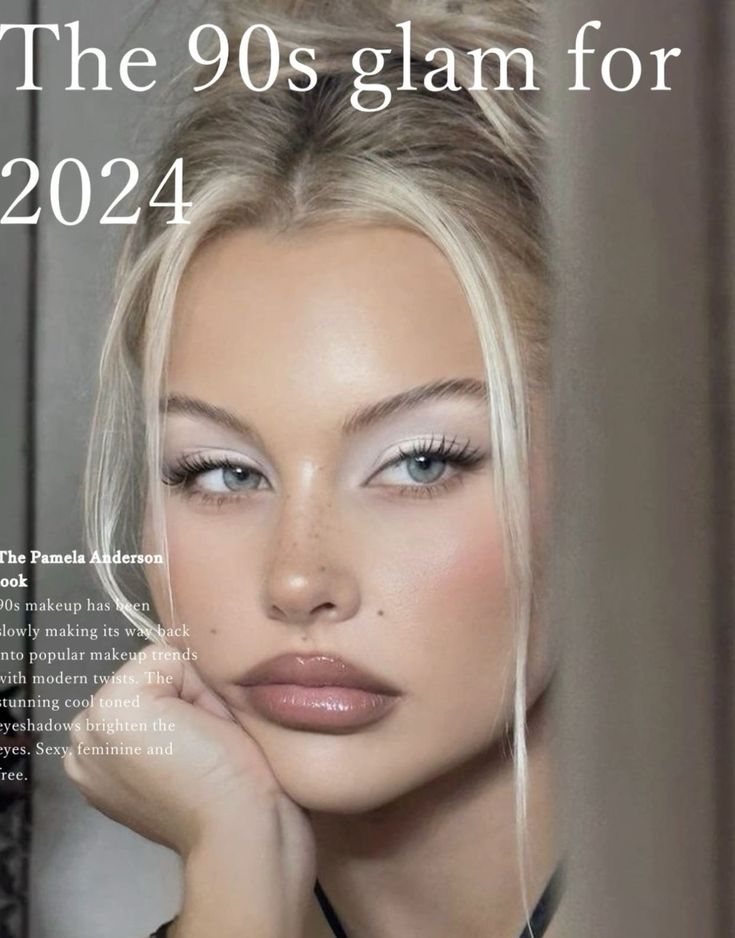 90s Glam. 2024 Trends. Feminine makeup. | #makeup #makeuptutorial #makeupideas #beauty #y2kmakeupideas Frosted 90s Makeup, Makeup Trends For 2024, Trending Makeup Looks 2024, 90s Makeup Aesthetic, 90 Makeup Inspiration, Make Up 90s Style, 90s Model Makeup, 90s Bombshell Makeup, Makeup 2024 Trends