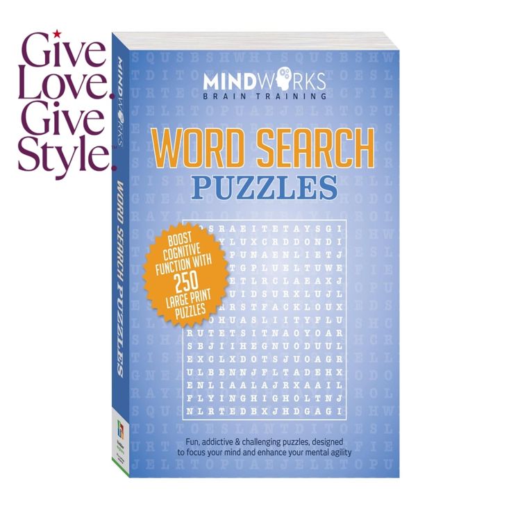 the word search puzzles book is on display